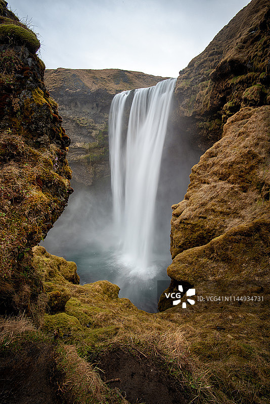 斯科加瀑布流水景观图片素材