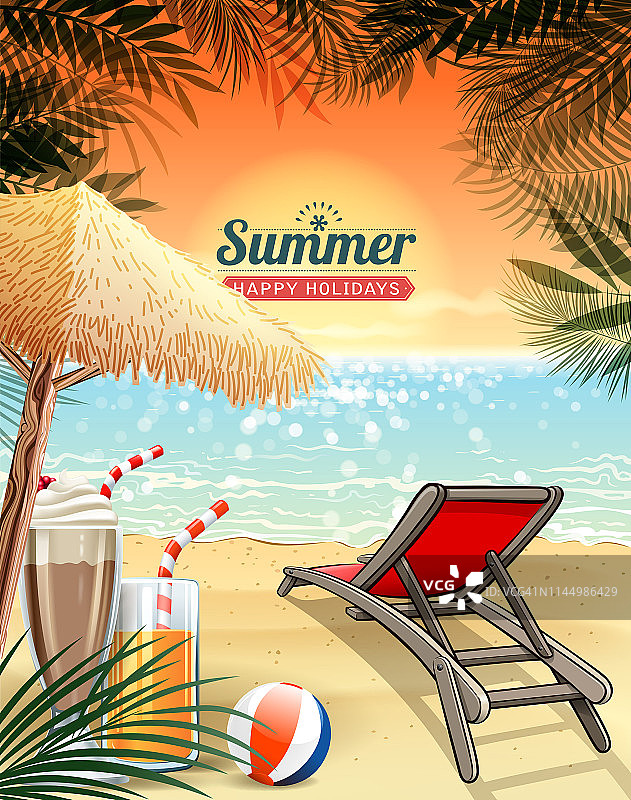 放松海滩图片素材