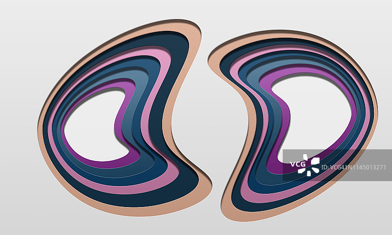 分层剪裁图案图片素材