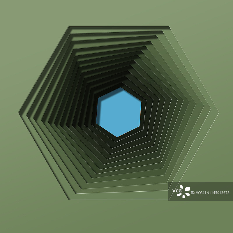 分层镂空六边形图案图片素材