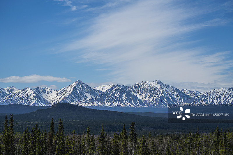 克卢恩国家公园和保护区圣埃 Elias 山脉风光图片素材