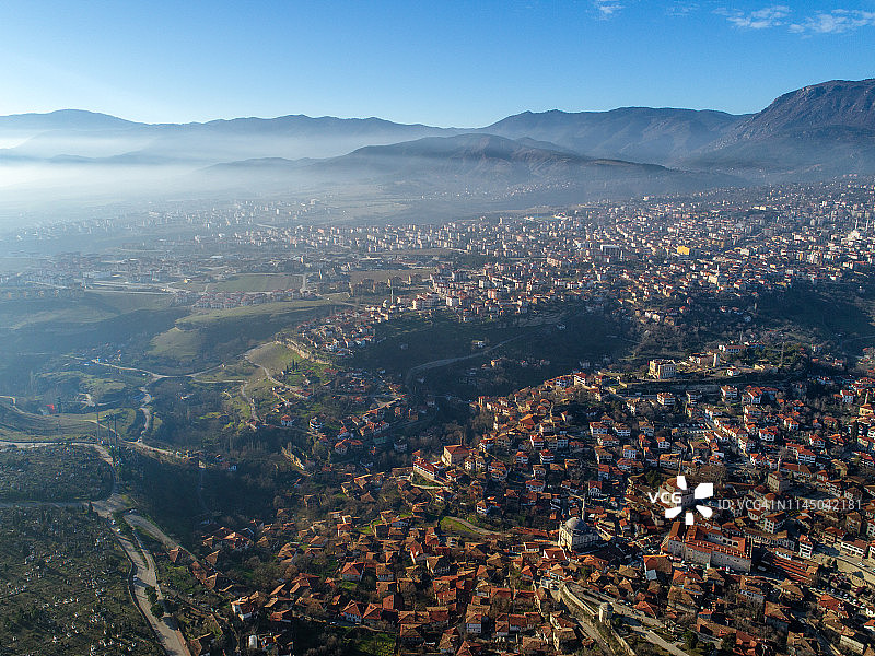 清晨的萨夫兰博卢航拍图片素材