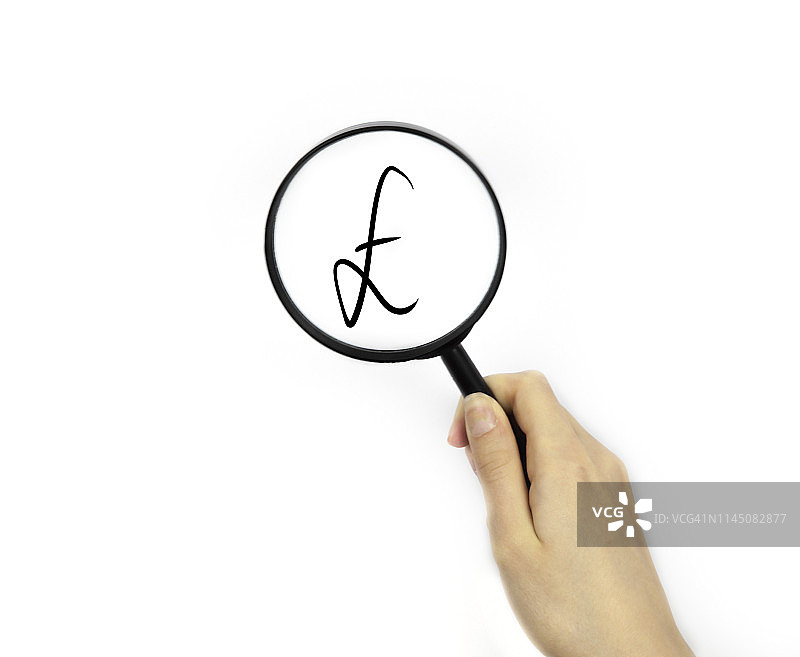 用放大镜看货币符号图片素材