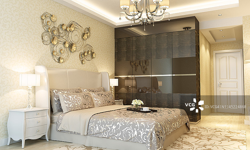 豪华酒店卧室室内图片素材
