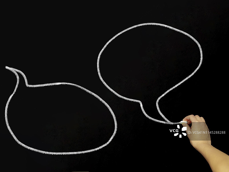 黑板粉笔手绘对话气泡图片素材