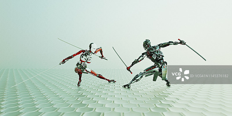 战斗中的武士机器人图片素材