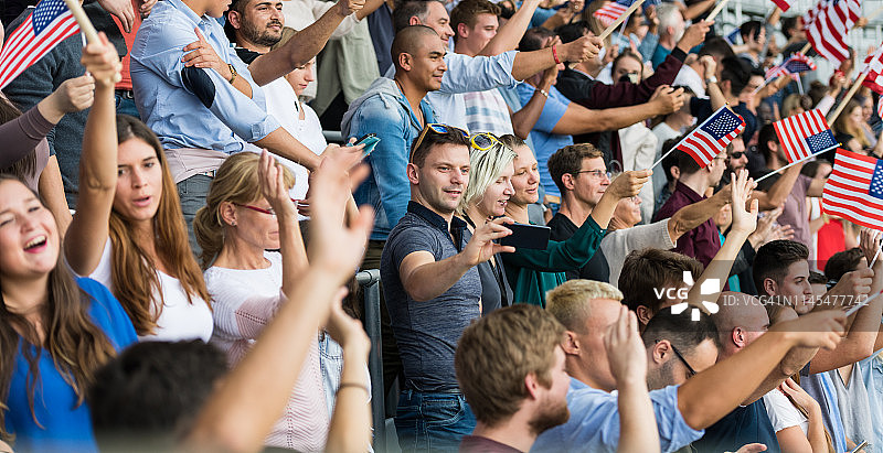 为美国队欢呼雀跃的球迷图片素材