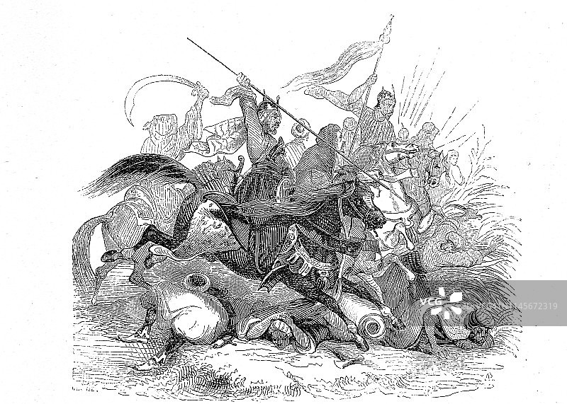 骑马作战的士兵图片素材