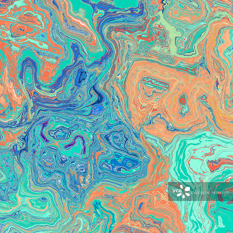 粉彩色抽象彩绘大理石数字闪光Ebru插图图片素材