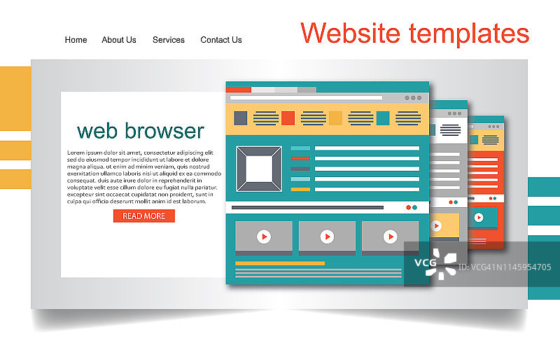 网页浏览器窗口矢量图图片素材