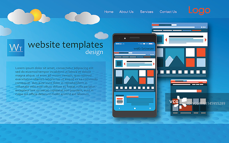 公司网站线框图图片素材