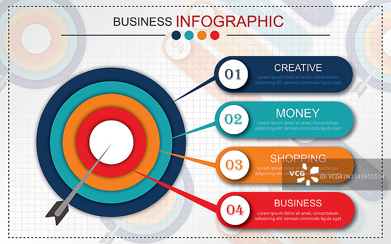 带有目标和飞镖的信息图模板图片素材