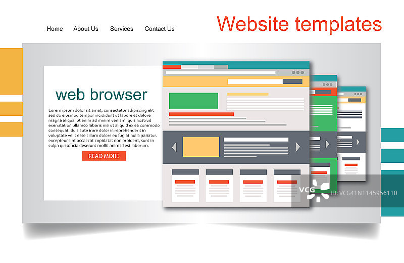 网页设计浏览器插画图片素材