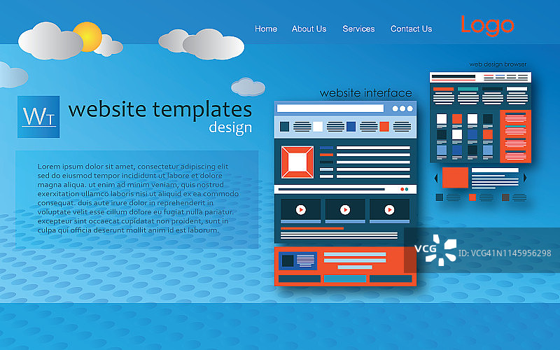 浏览器窗口上的网站图片素材