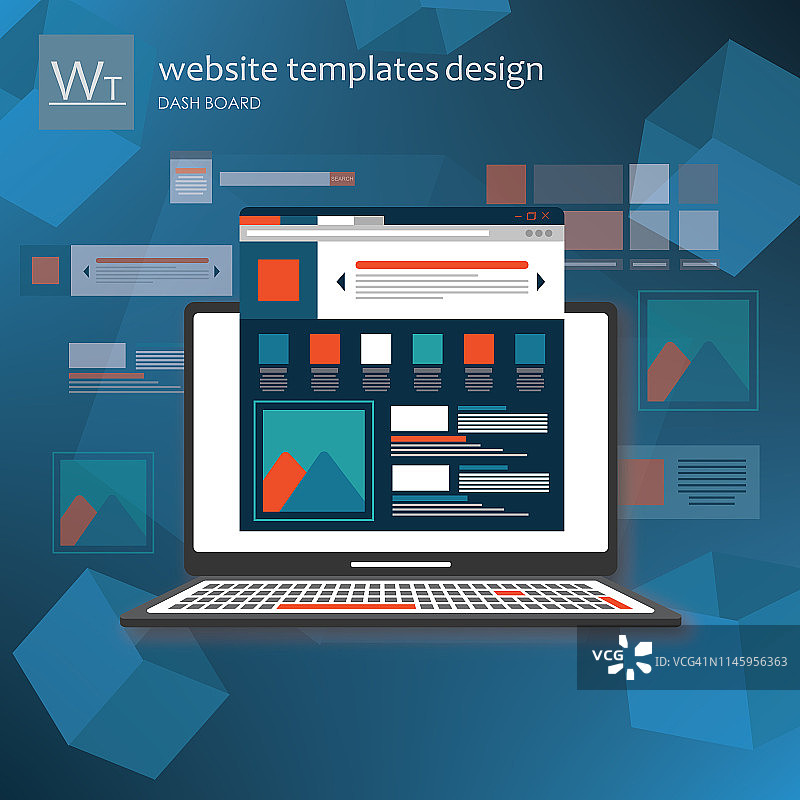 网页线框：包含网页页面模板的互联网窗口图片素材