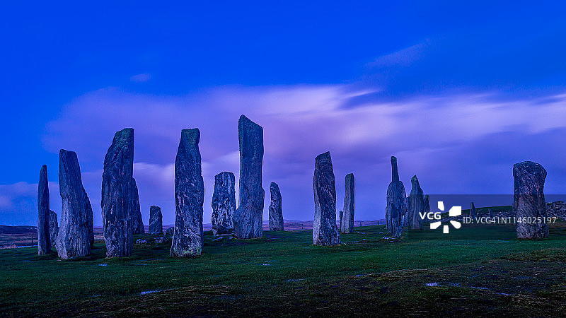 卡拉尼什立石，刘易斯岛，外赫布里底群岛，苏格兰，英国图片素材