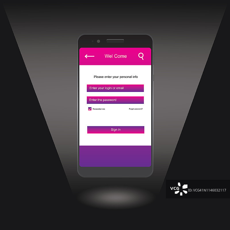 新潮手机App网站着陆页矢量主题模板设计图片素材