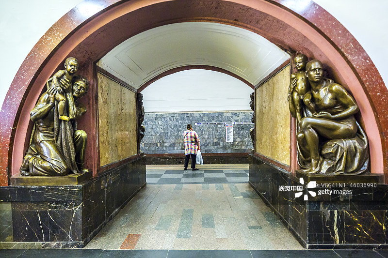 革命广场地铁站（莫斯科地铁阿尔巴特-波克罗夫卡线）图片素材