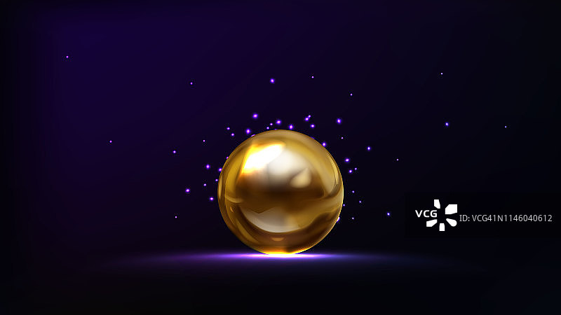 金色圆球插画图片素材