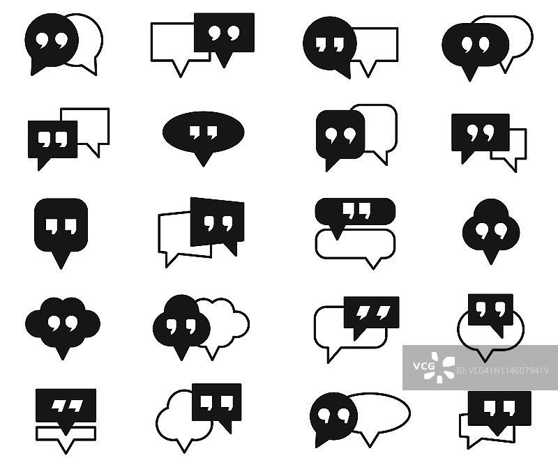 对话气泡图标集图片素材