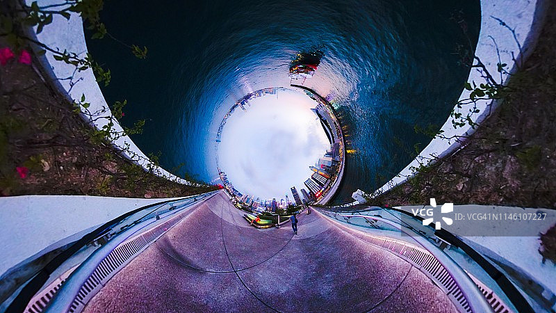 湾仔码头的奇特景象图片素材