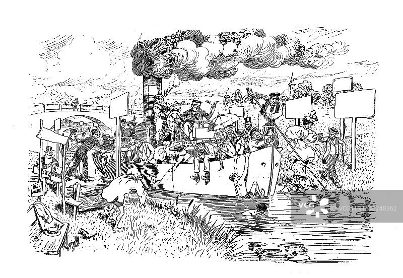 拥挤的船图片素材