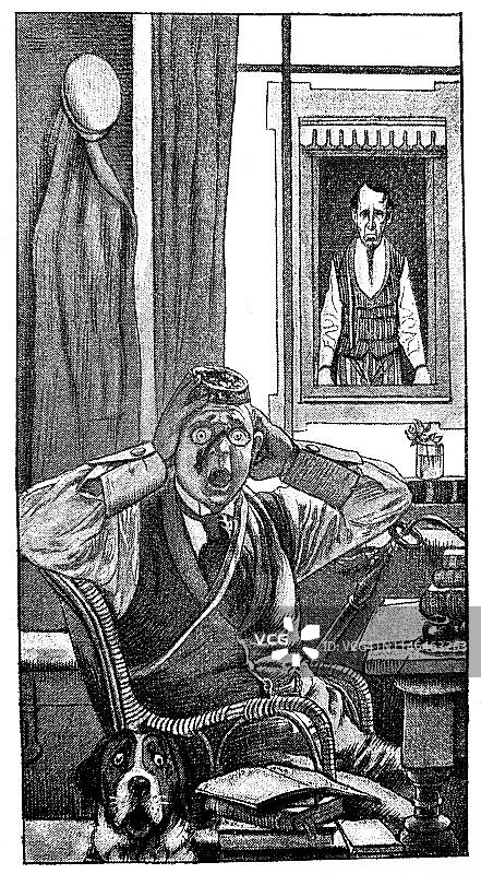 害怕的社区目击老人图片素材