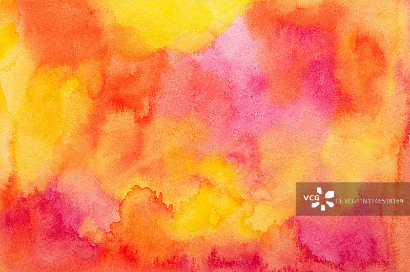 黄、红、橙、粉色调水彩背景图片素材