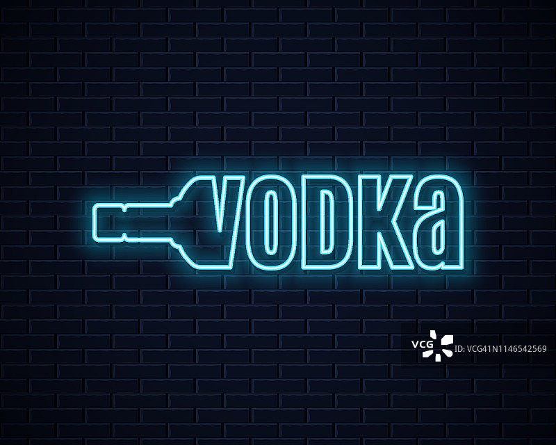 伏特加瓶霓虹灯标志图片素材