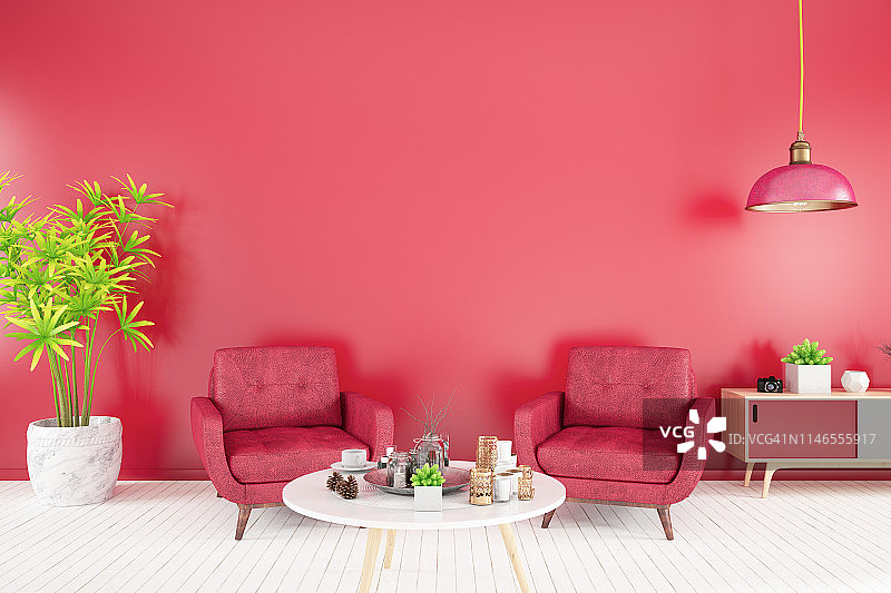 带扶手椅的红色内饰图片素材