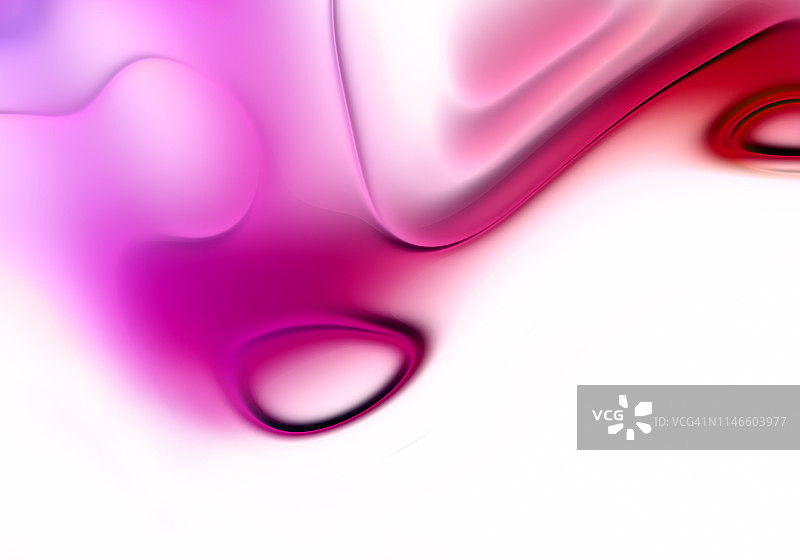 抽象红色和紫色波浪水滴背景，气泡，扭曲玻璃形状图片素材