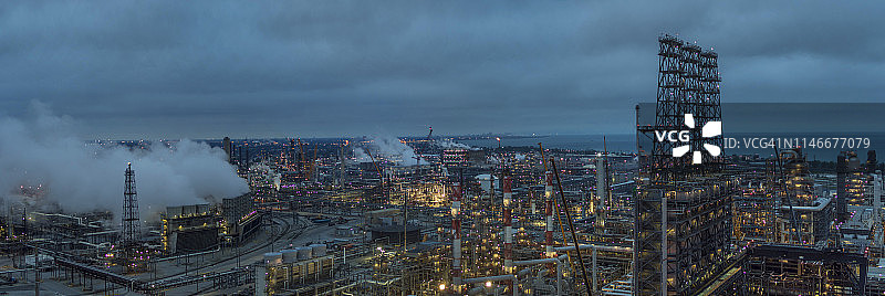 炼油厂，密歇根湖，东芝加哥，印第安纳州图片素材