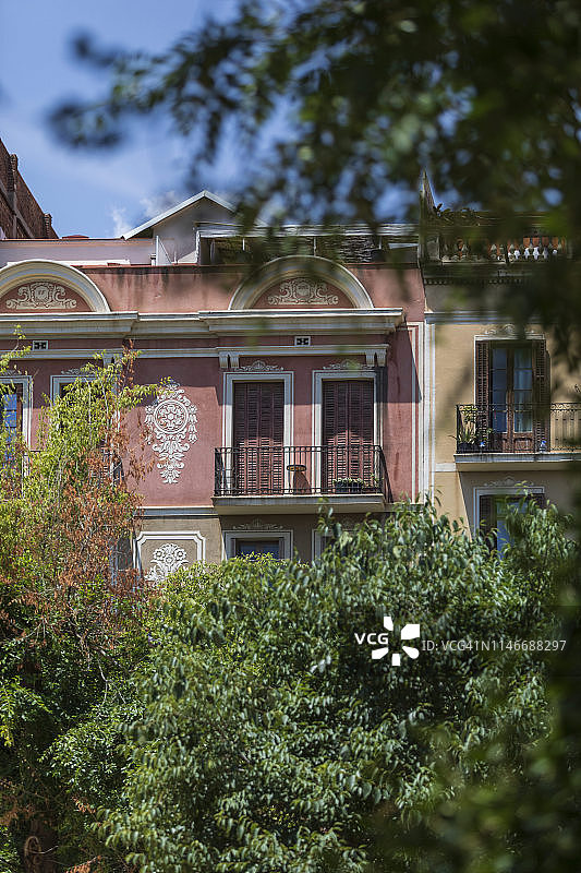 欧洲西班牙巴塞罗那的公园，花园图片素材