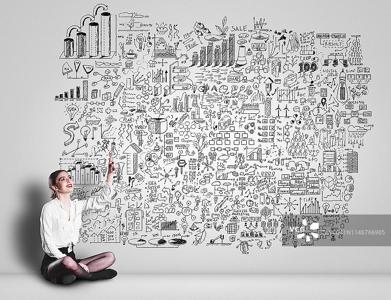女商人展示规划图片素材