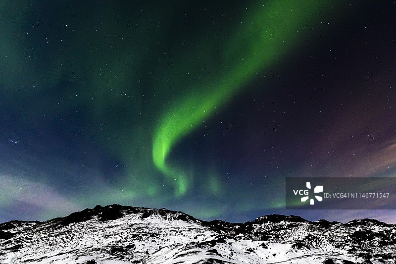 雷克雅内斯半岛上的北极光图片素材