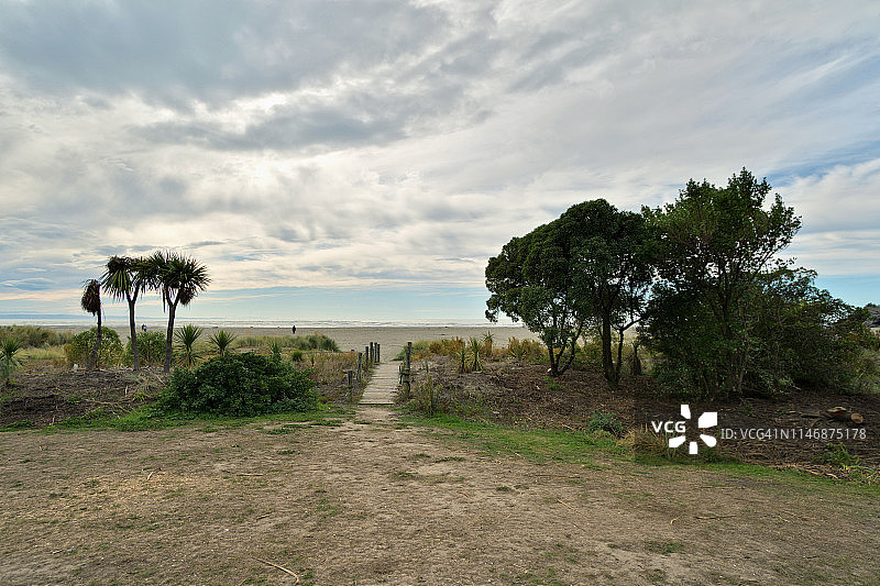 新西兰基督城的萨姆纳海滩图片素材