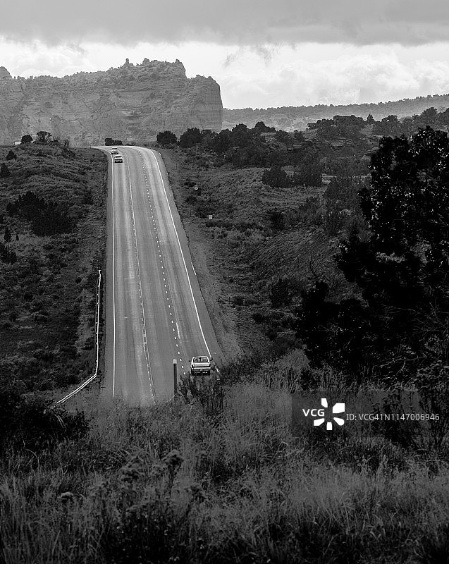 犹他州黑白公路图片素材
