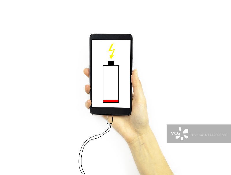 手持低电量手机图片素材