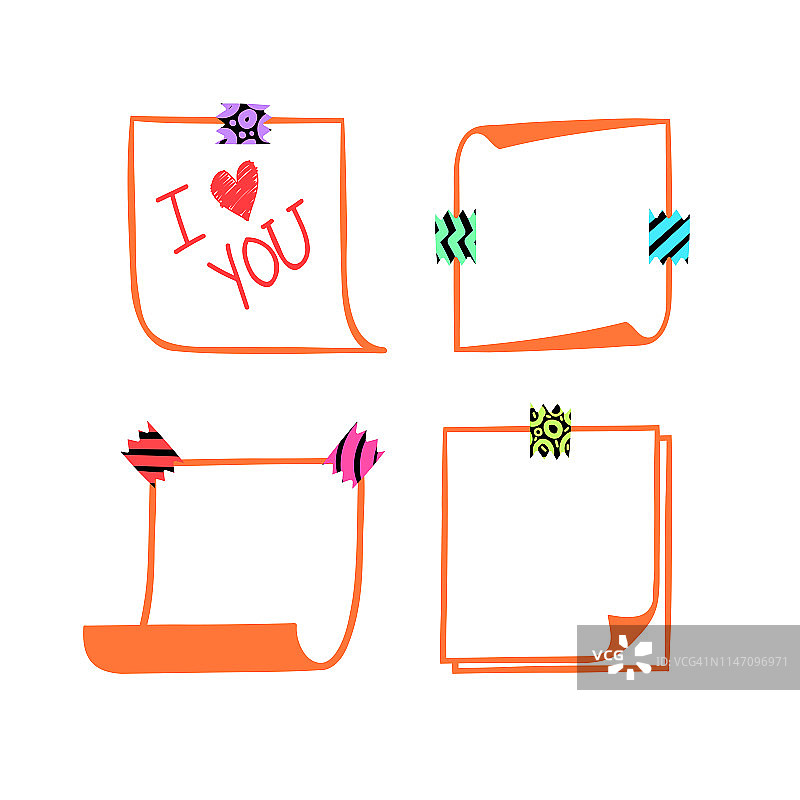 四张便签纸-12图片素材