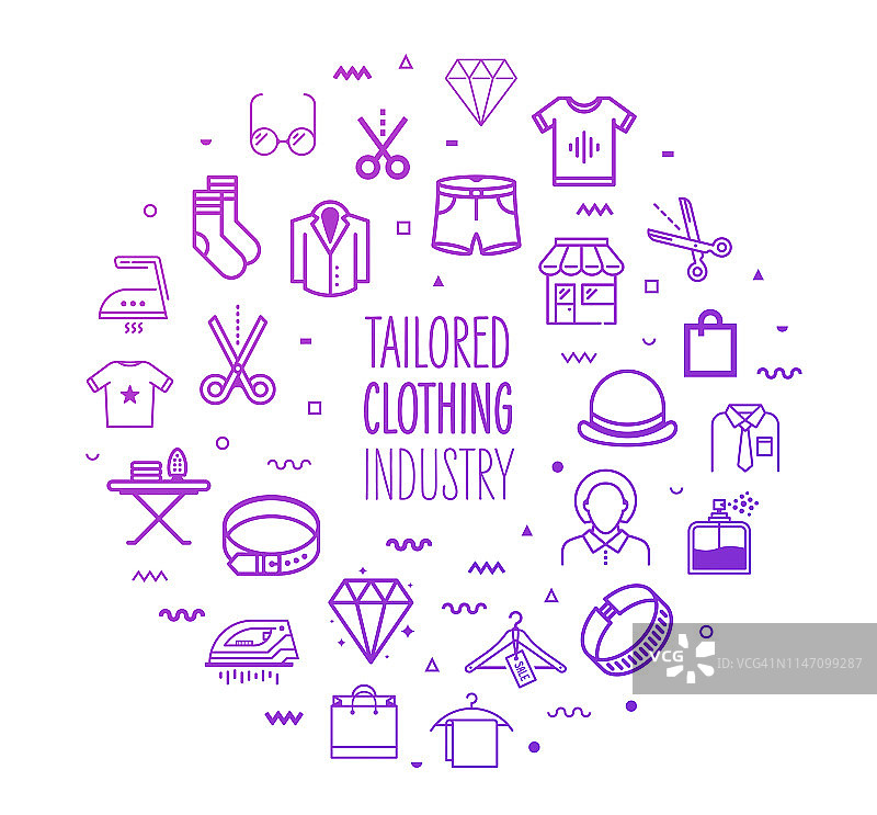 服装定制行业信息图设计大纲图片素材