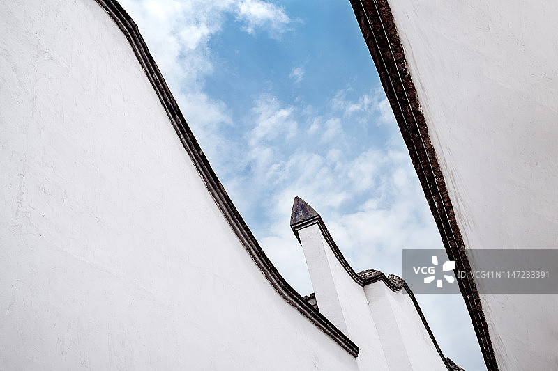 中式古典建筑屋顶线条图片素材