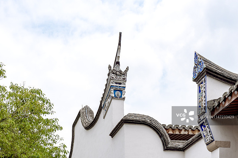 中式古典建筑屋顶线条图片素材