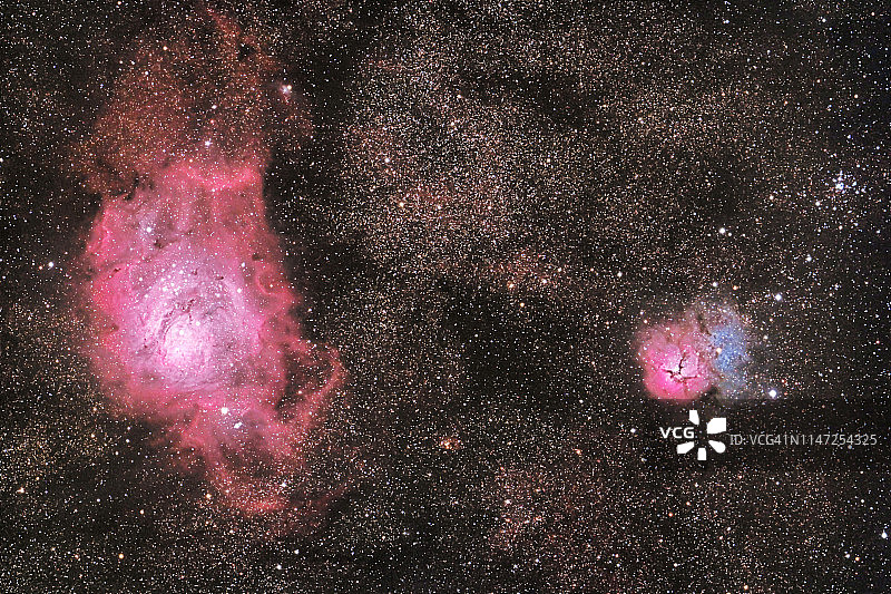 M8和M20星云，射手座图片素材