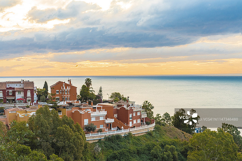 西班牙马拉加，从吉布拉法罗城堡观景点看到的景色图片素材