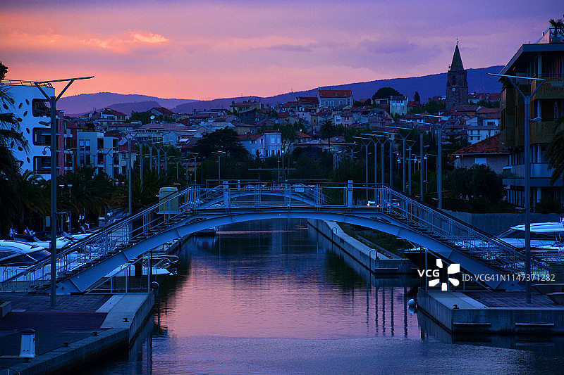法国弗雷居斯日落图片素材