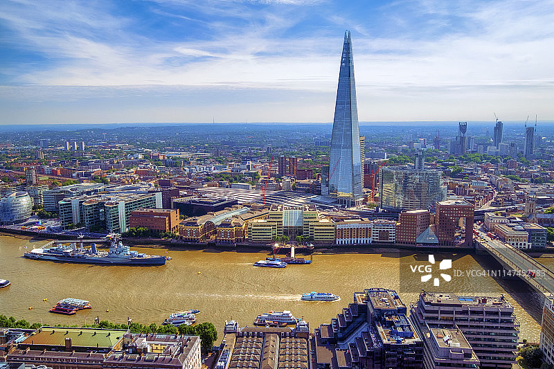 伦敦天际线与碎片大厦鸟瞰图图片素材
