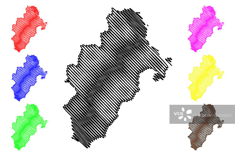 莫克瓜地区地图矢量图片素材