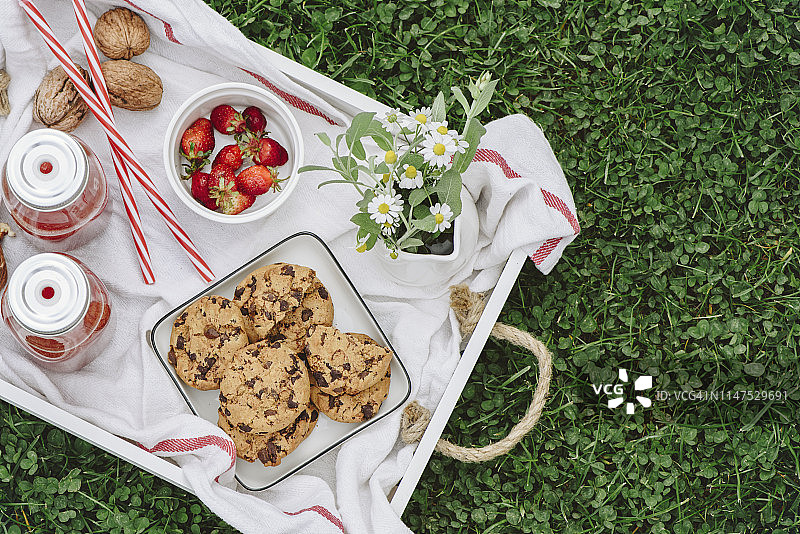 草地野餐图片素材