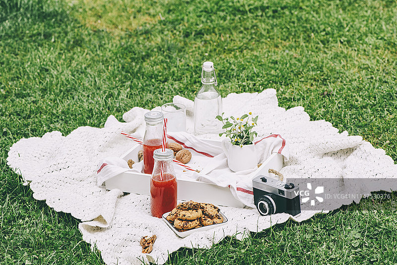 草地野餐图片素材