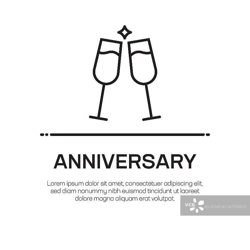 周年纪念矢量线条图标-简约细线条图标，优质设计元素图片素材